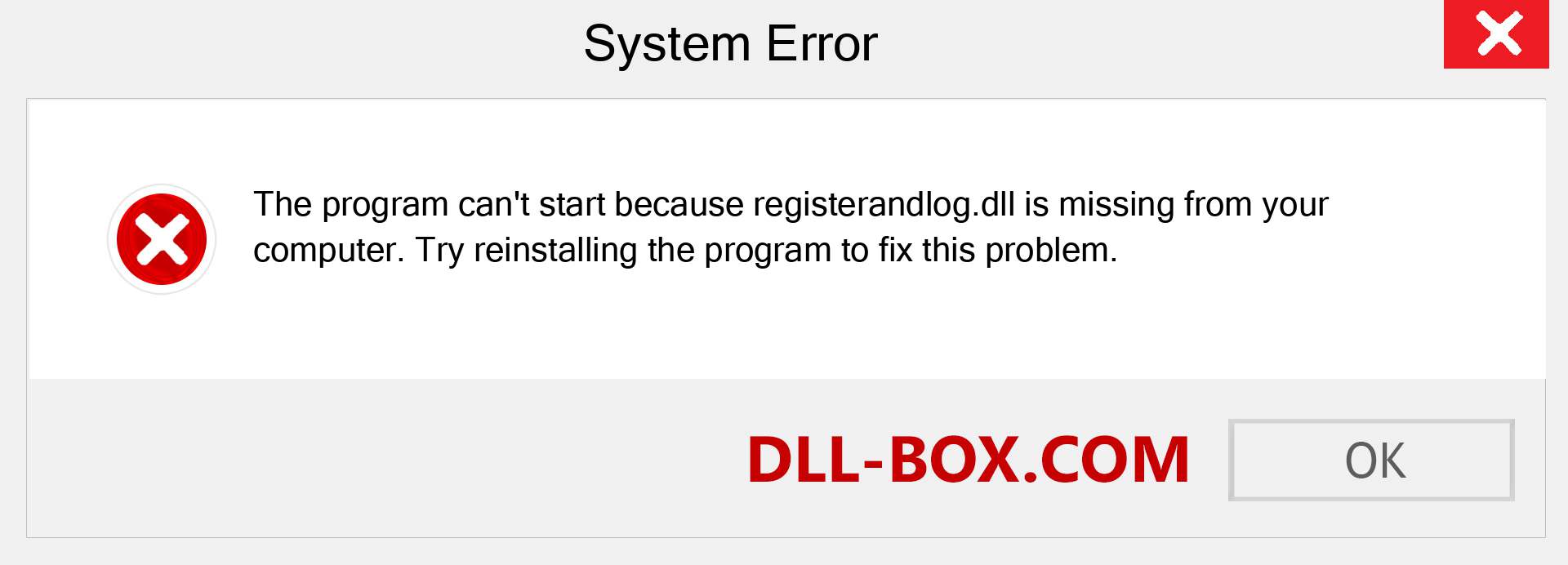  registerandlog.dll file is missing?. Download for Windows 7, 8, 10 - Fix  registerandlog dll Missing Error on Windows, photos, images